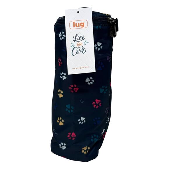Lug Dolly Tall Cosmetic Case Navy Blue Paws Wipe Clean Lined Travel Organize - Picture 10 of 14